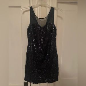 Navy Sparkly Homecoming Dress